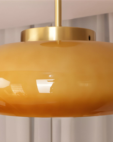Memoria Ceiling Light – Brass Mount with Frosted Glass Elegance