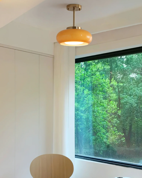 Memoria Ceiling Light – Brass Mount with Frosted Glass Elegance