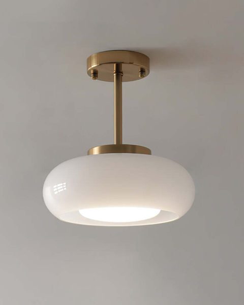 Memoria Ceiling Light – Brass Mount with Frosted Glass Elegance