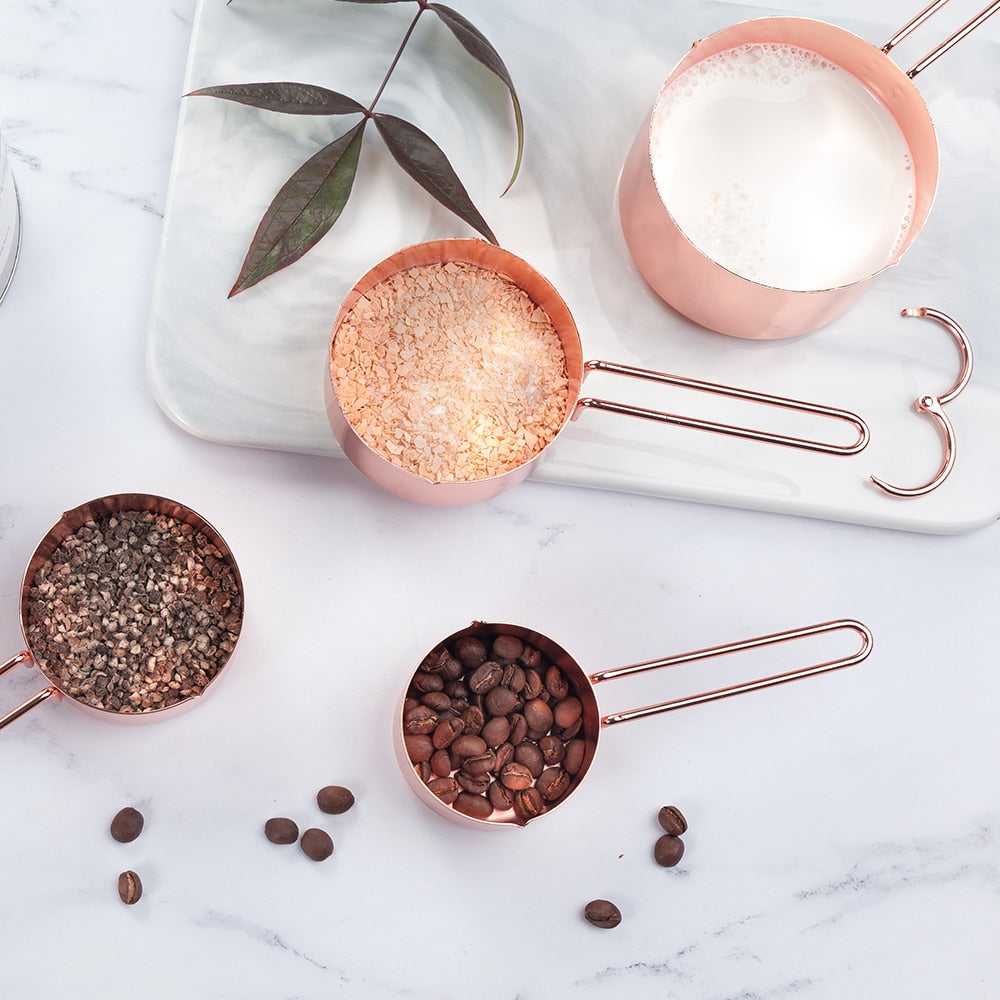 GildedMeasure – Luxe Rose Gold Measuring Set of Stainless Steel