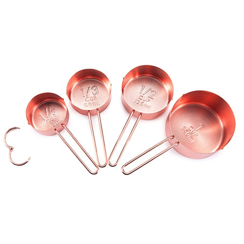 GildedMeasure – Luxe Rose Gold Measuring Set of Stainless Steel