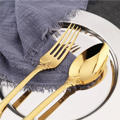 Regalia Golden Stainless Steel Cutlery Set