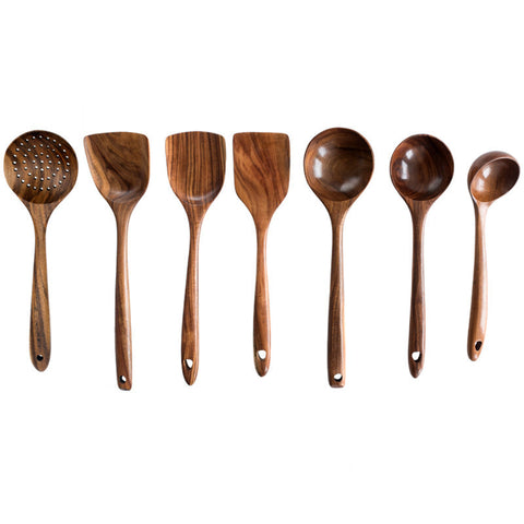 Premium 7-Piece Wooden Kitchen Utensil Set