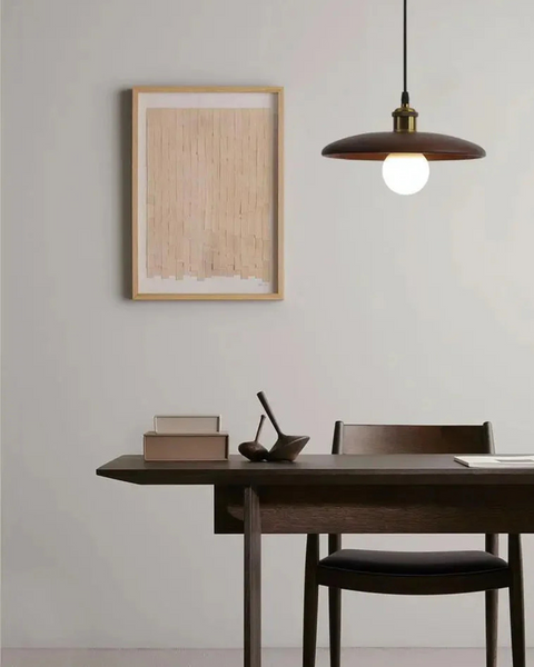 Halvora Pendant Light – Slim Wooden Shade in Japandi Zen Style