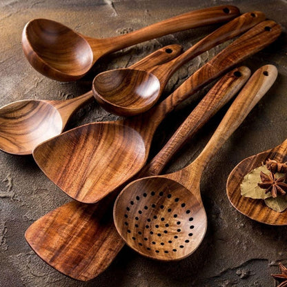Teak Wood Kitchen Utensil Set | Taavita