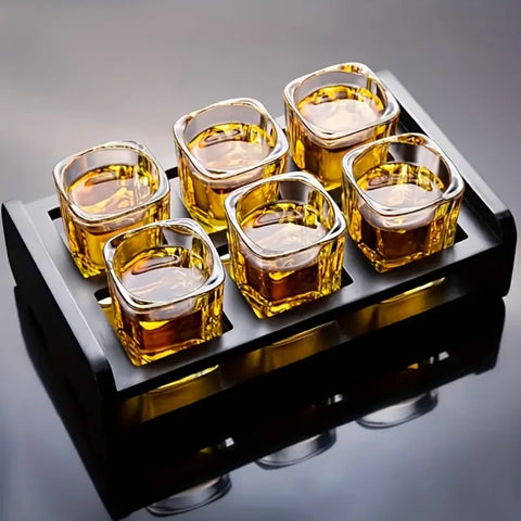 Luxury Whiskey Glass Set with Matte Black Serving Bowl for Sophisticated Enjoyment