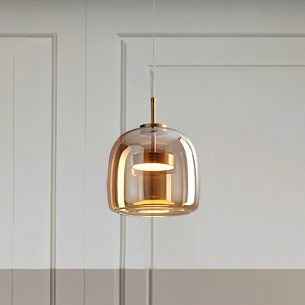 Vintage LED Pendant with Gold & Glass Charm