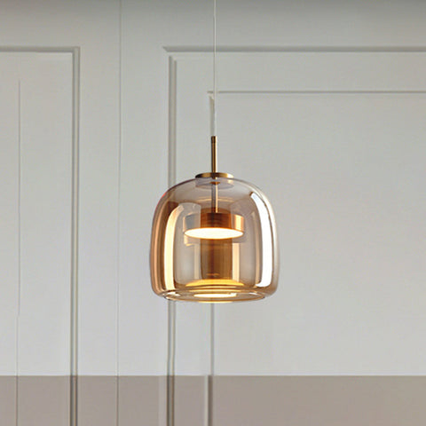 Vintage LED Pendant with Gold & Glass Charm