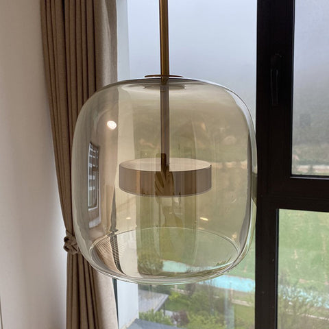 Vintage LED Pendant with Gold & Glass Charm