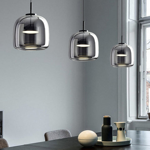 Vintage LED Pendant with Gold & Glass Charm