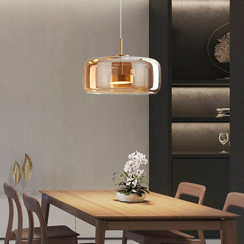 Vintage LED Pendant with Gold & Glass Charm