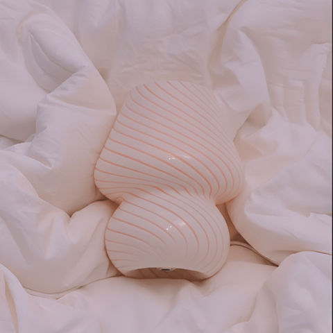 Striped Glow – Handblown Striped Glass Table Lamp