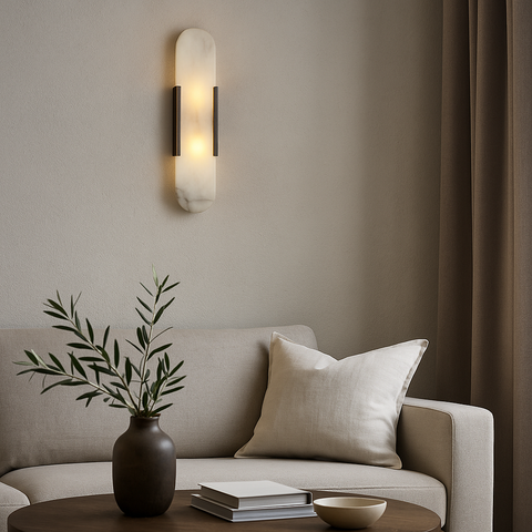Marble Wall Sconce – Modern Ambient Stone Light