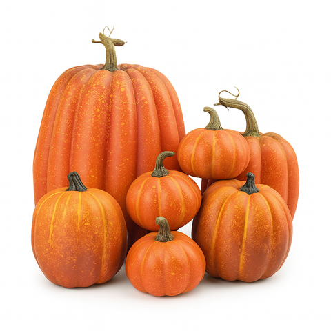 Artificial Pumpkin Set – 7 Pc Realistic Autumn Décor