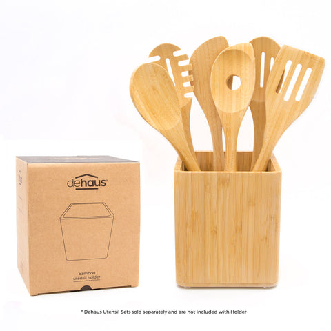 Premium Bamboo Utensil Holder.