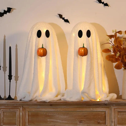 Glowing Halloween Ghost – Light-Up Velvet Decoration