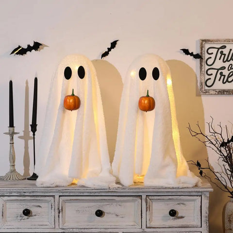 Glowing Halloween Ghost – Light-Up Velvet Decoration