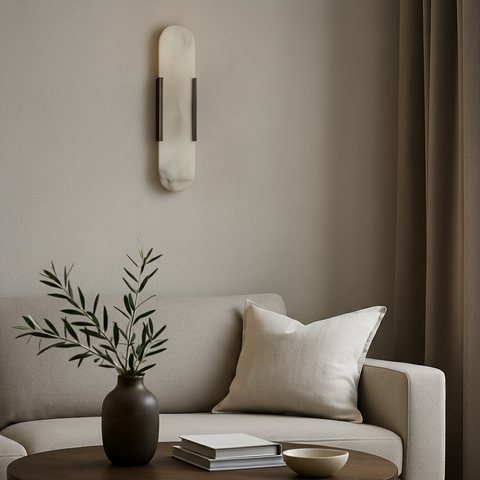 Marble Wall Sconce – Modern Ambient Stone Light