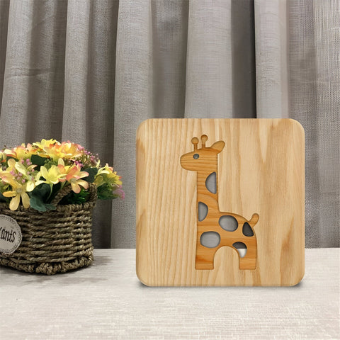 : LumaCarve Giraffe Lamp – 3D Wooden LED Night Light