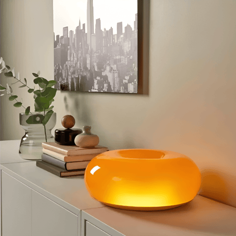 Orange Donut Lamp – Nordic Glass Lamp for Wall & Table, Adjustable Mood Lighting