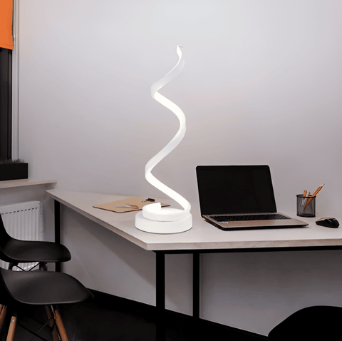 Radiant Curve – Spiral LED Table Lamp with Touch Control