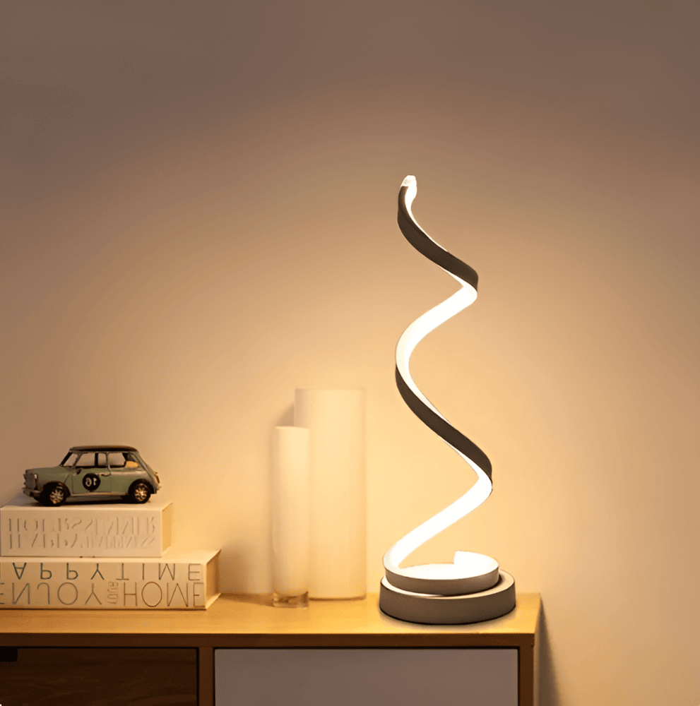 Radiant Curve – Spiral LED Table Lamp with Touch Control