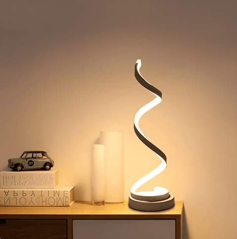 Radiant Curve – Spiral LED Table Lamp with Touch Control
