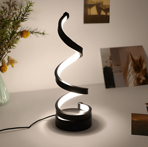 Radiant Curve – Spiral LED Table Lamp with Touch Control