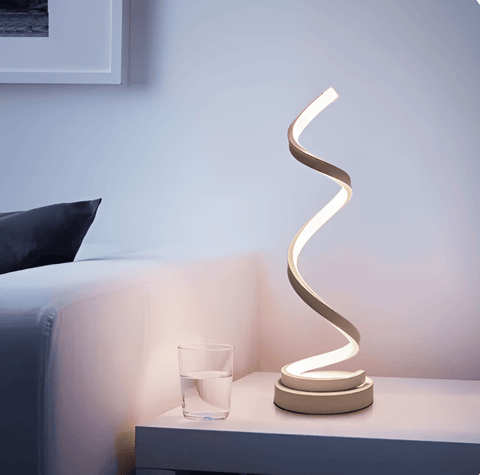 Radiant Curve – Spiral LED Table Lamp with Touch Control