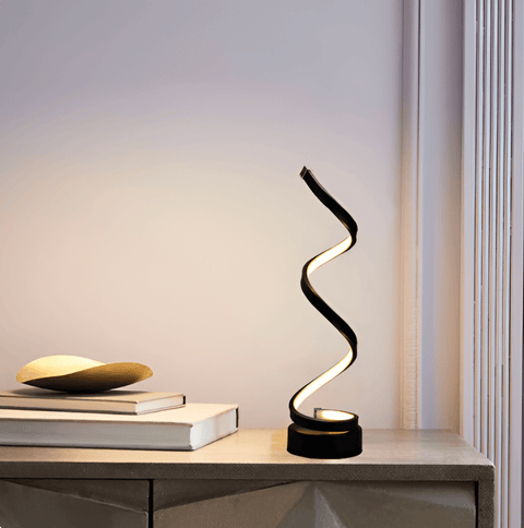 Radiant Curve – Spiral LED Table Lamp with Touch Control