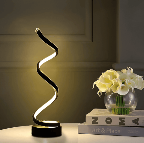 Radiant Curve – Spiral LED Table Lamp with Touch Control