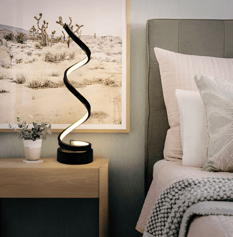 Radiant Curve – Spiral LED Table Lamp with Touch Control