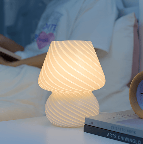 Striped Glow – Handblown Striped Glass Table Lamp