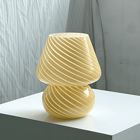 Striped Glow – Handblown Striped Glass Table Lamp