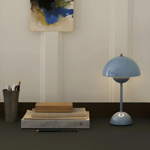 Elegant Glow LED Table Lamp – Cordless & Dimmable Mushroom Design