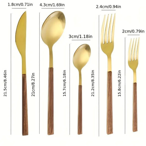 Premium Cutlery with Wooden Grip & Timeless Style