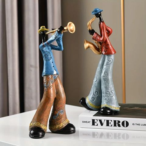 Resin Jazz Band Figurine - Vintage Music Decor Statue