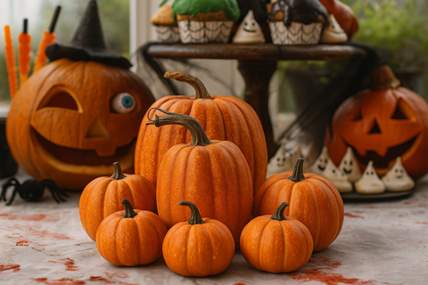 Artificial Pumpkin Set – 7 Pc Realistic Autumn Décor