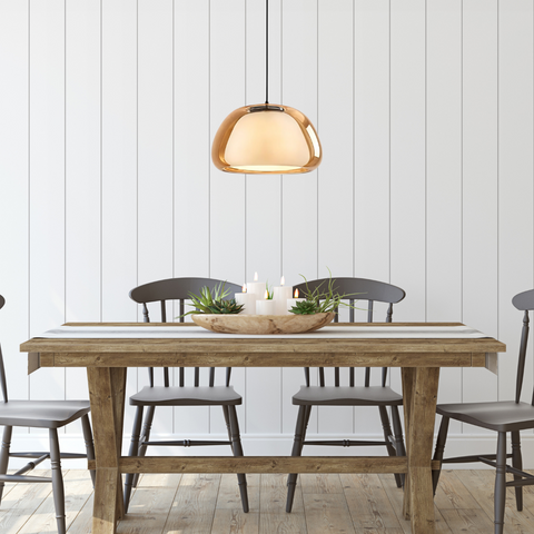 Pendant Light – Double Glass Dome with Soft Glow
