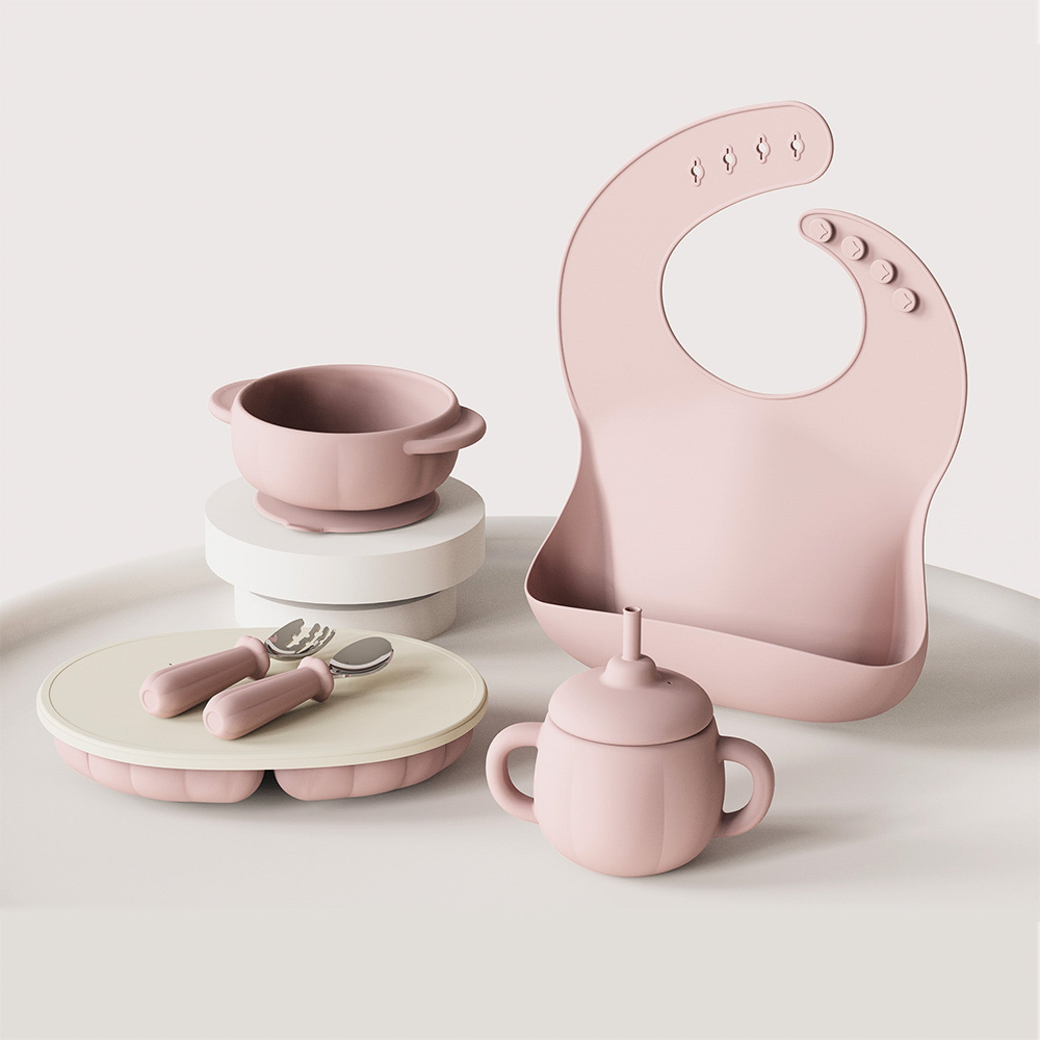 Silicone Pumpkin Feeding Set – 6 Pc Baby Weaning Kit