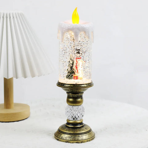 Festive LED Candle Light – Glittering Christmas Decoration