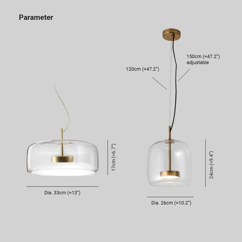 Vintage LED Pendant with Gold & Glass Charm
