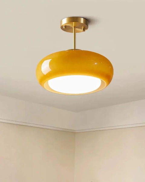 Memoria Ceiling Light – Brass Mount with Frosted Glass Elegance