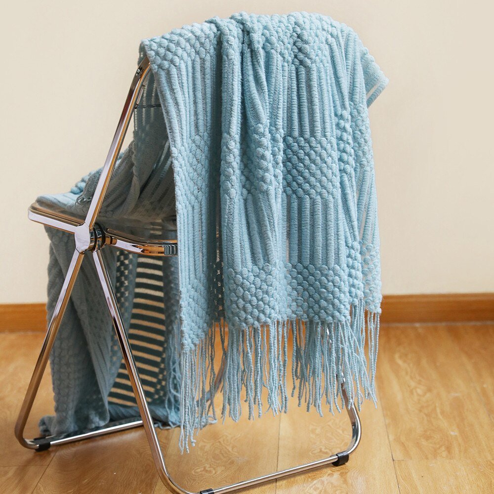 Solid Sofa Knitted Blanket for Cozy Comfort