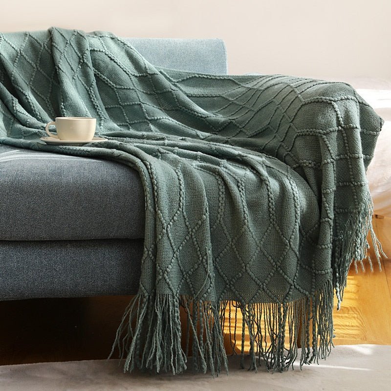 Solid Sofa Knitted Blanket for Cozy Comfort