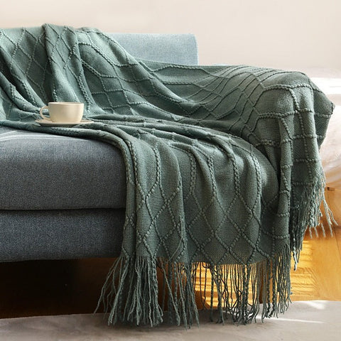 Solid Sofa Knitted Blanket for Cozy Comfort