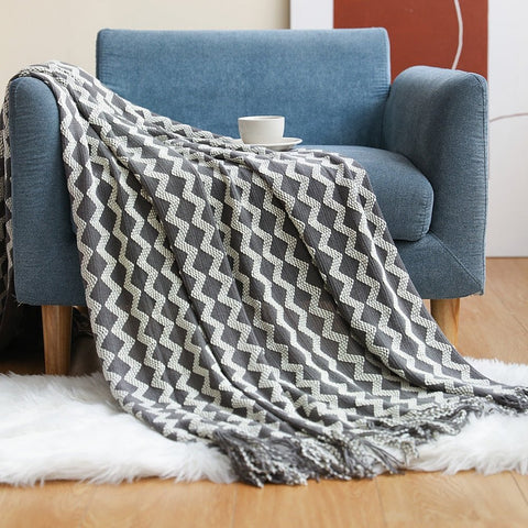 Solid Sofa Knitted Blanket for Cozy Comfort