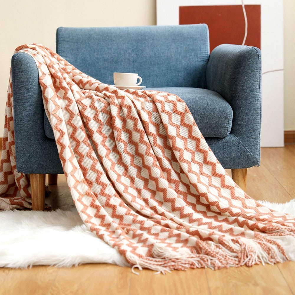 Solid Sofa Knitted Blanket for Cozy Comfort