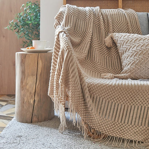 Solid Sofa Knitted Blanket for Cozy Comfort