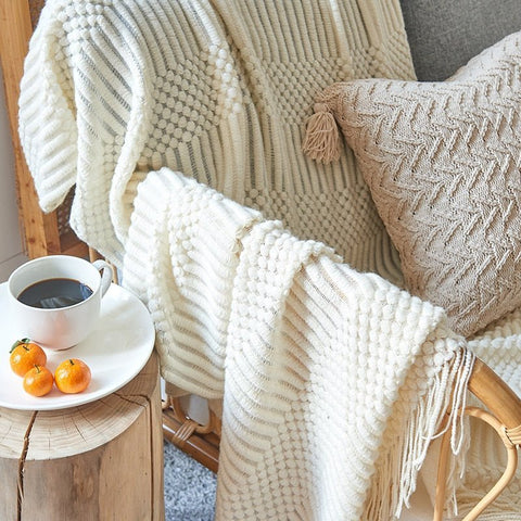Solid Sofa Knitted Blanket for Cozy Comfort